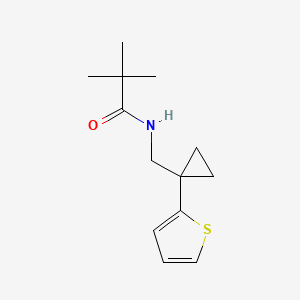molecular formula C13H19NOS B2440189 2,2-dimethyl-N-{[1-(thiophen-2-yl)cyclopropyl]methyl}propanamide CAS No. 1203315-62-1