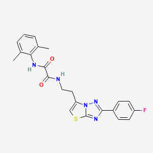 molecular formula C22H20FN5O2S B2440237 N1-(2,6-dimethylphenyl)-N2-(2-(2-(4-fluorophenyl)thiazolo[3,2-b][1,2,4]triazol-6-yl)ethyl)oxalamide CAS No. 894033-47-7