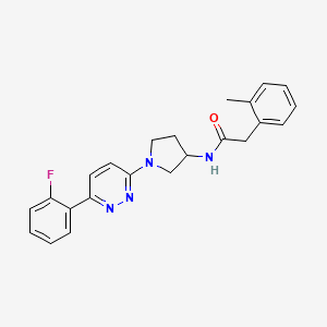 molecular formula C23H23FN4O B2440242 N-{1-[6-(2-fluorophenyl)pyridazin-3-yl]pyrrolidin-3-yl}-2-(2-methylphenyl)acetamide CAS No. 1396858-33-5