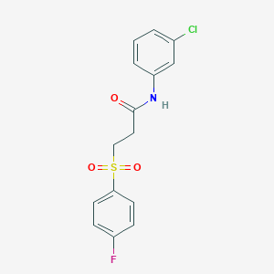 molecular formula C15H13ClFNO3S B2440256 N-(3-chlorophenyl)-3-(4-fluorobenzenesulfonyl)propanamide CAS No. 895449-08-8