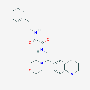 molecular formula C26H38N4O3 B2440323 N'-[2-(cyclohex-1-en-1-yl)ethyl]-N-[2-(1-methyl-1,2,3,4-tetrahydroquinolin-6-yl)-2-(morpholin-4-yl)ethyl]ethanediamide CAS No. 921924-69-8