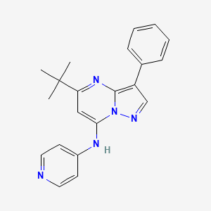 molecular formula C21H21N5 B2440326 N-{5-tert-butyl-3-phenylpyrazolo[1,5-a]pyrimidin-7-yl}pyridin-4-amine CAS No. 896804-04-9