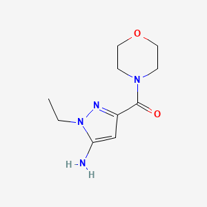 molecular formula C10H16N4O2 B2440331 1-ethyl-3-(morpholine-4-carbonyl)-1H-pyrazol-5-amine CAS No. 1856030-14-2