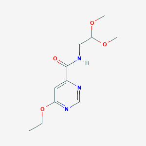 molecular formula C11H17N3O4 B2440341 N-(2,2-dimethoxyethyl)-6-ethoxypyrimidine-4-carboxamide CAS No. 2034362-65-5