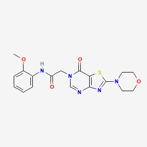 molecular formula C18H19N5O4S B2440369 N-(2-methoxyphenyl)-2-[2-(morpholin-4-yl)-7-oxo-6H,7H-[1,3]thiazolo[4,5-d]pyrimidin-6-yl]acetamide CAS No. 1224002-54-3