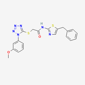 molecular formula C20H18N6O2S2 B2440378 N-(5-benzyl-1,3-thiazol-2-yl)-2-{[1-(3-methoxyphenyl)-1H-1,2,3,4-tetrazol-5-yl]sulfanyl}acetamide CAS No. 878701-85-0