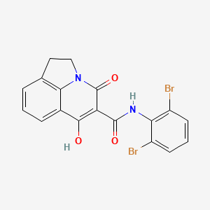 molecular formula C18H12Br2N2O3 B2440379 N-(2,6-dibromophenyl)-6-hydroxy-4-oxo-1,2-dihydro-4H-pyrrolo[3,2,1-ij]quinoline-5-carboxamide CAS No. 303987-34-0