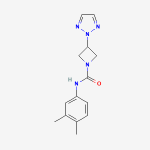 molecular formula C14H17N5O B2440389 N-(3,4-dimethylphenyl)-3-(2H-1,2,3-triazol-2-yl)azetidine-1-carboxamide CAS No. 2320925-76-4
