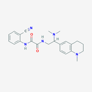 molecular formula C23H27N5O2 B2440443 N1-(2-cyanophenyl)-N2-(2-(dimethylamino)-2-(1-methyl-1,2,3,4-tetrahydroquinolin-6-yl)ethyl)oxalamide CAS No. 921923-31-1