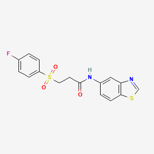 N-(benzo[d]thiazol-5-yl)-3-((4-fluorophenyl)sulfonyl)propanamide