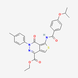 Ethyl 5-(4-isopropoxybenzamido)-4-oxo-3-(p-tolyl)-3,4-dihydrothieno[3,4-d]pyridazine-1-carboxylate