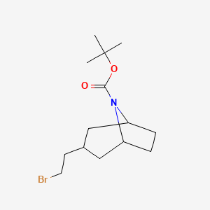 molecular formula C14H24BrNO2 B2440476 Tert-butyl 3-(2-bromoethyl)-8-azabicyclo[3.2.1]octane-8-carboxylate CAS No. 2126162-81-8