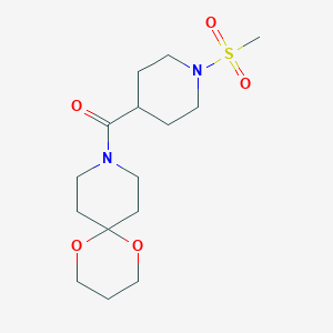 B2440489 (1-(Methylsulfonyl)piperidin-4-yl)(1,5-dioxa-9-azaspiro[5.5]undecan-9-yl)methanone CAS No. 1328954-16-0