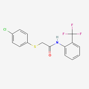 2-((4-chlorophenyl)thio)-N-(2-(trifluoromethyl)phenyl)acetamide