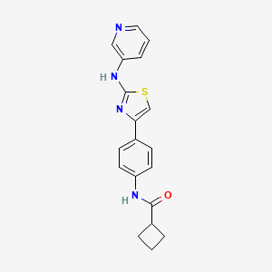 molecular formula C19H18N4OS B2440542 N-(4-(2-(pyridin-3-ylamino)thiazol-4-yl)phenyl)cyclobutanecarboxamide CAS No. 1797028-25-1