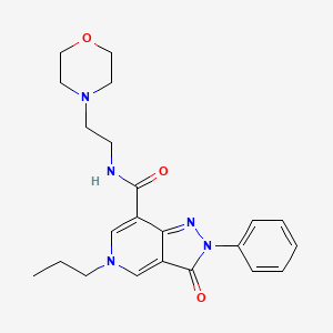 molecular formula C22H27N5O3 B2440554 N-(2-morpholinoethyl)-3-oxo-2-phenyl-5-propyl-3,5-dihydro-2H-pyrazolo[4,3-c]pyridine-7-carboxamide CAS No. 921833-83-2