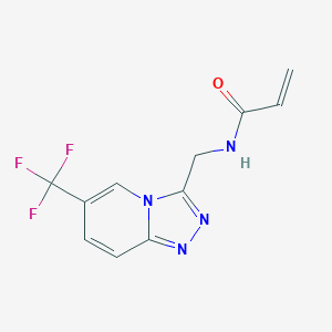 molecular formula C11H9F3N4O B2440623 N-[[6-(Trifluoromethyl)-[1,2,4]triazolo[4,3-a]pyridin-3-yl]methyl]prop-2-enamide CAS No. 2176544-41-3