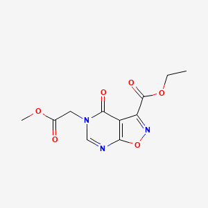 molecular formula C11H11N3O6 B2440631 Ethyl 5-(2-methoxy-2-oxoethyl)-4-oxo-4h,5h-[1,2]oxazolo[5,4-d]pyrimidine-3-carboxylate CAS No. 1127366-89-5