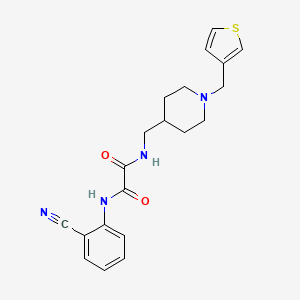 molecular formula C20H22N4O2S B2440646 N1-(2-cyanophenyl)-N2-((1-(thiophen-3-ylmethyl)piperidin-4-yl)methyl)oxalamide CAS No. 1234838-98-2