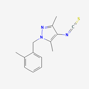molecular formula C14H15N3S B2440664 4-Isothiocyanato-3,5-dimethyl-1-(2-methyl-benzyl)-1H-pyrazole CAS No. 1004193-68-3