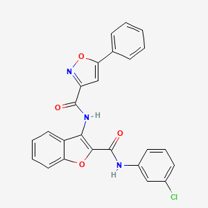 N-{2-[(3-chlorophenyl)carbamoyl]-1-benzofuran-3-yl}-5-phenyl-1,2-oxazole-3-carboxamide