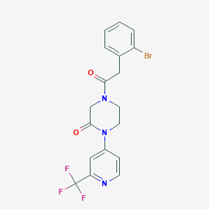 4-[2-(2-Bromophenyl)acetyl]-1-[2-(trifluoromethyl)pyridin-4-yl]piperazin-2-one