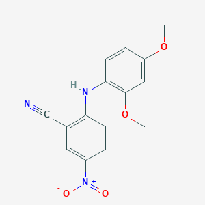 molecular formula C15H13N3O4 B2440713 2-[(2,4-Dimethoxyphenyl)amino]-5-nitrobenzonitrile CAS No. 945299-20-7