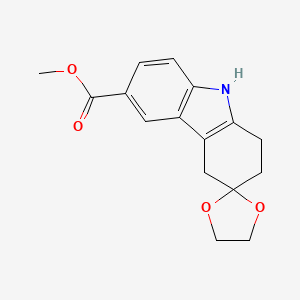molecular formula C16H17NO4 B2440716 Methyl 1,2,4,9-tetrahydrospiro[carbazole-3,2'-[1,3]dioxolane]-6-carboxylate CAS No. 1785247-56-4