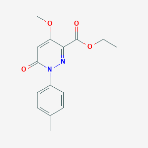 molecular formula C15H16N2O4 B2440724 Ethyl 4-methoxy-1-(4-methylphenyl)-6-oxo-1,6-dihydropyridazine-3-carboxylate CAS No. 886952-50-7