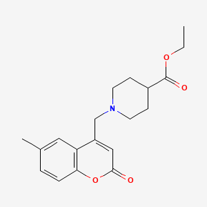 molecular formula C19H23NO4 B2440731 ethyl 1-[(6-methyl-2-oxo-2H-chromen-4-yl)methyl]piperidine-4-carboxylate CAS No. 887210-14-2