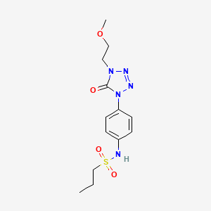 molecular formula C13H19N5O4S B2440749 N-(4-(4-(2-methoxyethyl)-5-oxo-4,5-dihydro-1H-tetrazol-1-yl)phenyl)propane-1-sulfonamide CAS No. 1396881-18-7