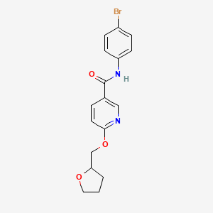 molecular formula C17H17BrN2O3 B2440779 N-(4-bromophenyl)-6-((tetrahydrofuran-2-yl)methoxy)nicotinamide CAS No. 2034388-33-3