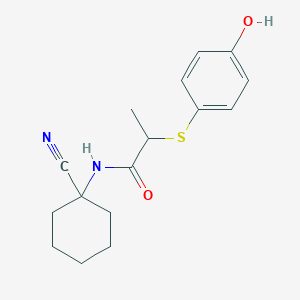 molecular formula C16H20N2O2S B2440782 N-(1-cyanocyclohexyl)-2-[(4-hydroxyphenyl)sulfanyl]propanamide CAS No. 1252266-90-2