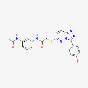 molecular formula C21H17FN6O2S B2440858 N-(3-acetamidophenyl)-2-{[3-(4-fluorophenyl)-[1,2,4]triazolo[4,3-b]pyridazin-6-yl]sulfanyl}acetamide CAS No. 852374-04-0