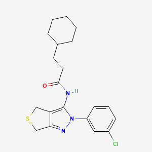 molecular formula C20H24ClN3OS B2440869 N-[2-(3-chlorophenyl)-2H,4H,6H-thieno[3,4-c]pyrazol-3-yl]-3-cyclohexylpropanamide CAS No. 450340-53-1