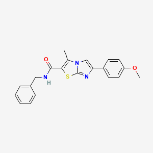 molecular formula C21H19N3O2S B2440874 N-benzyl-6-(4-methoxyphenyl)-3-methylimidazo[2,1-b][1,3]thiazole-2-carboxamide CAS No. 852134-79-3