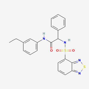 molecular formula C22H20N4O3S2 B2440883 2-[(2,1,3-benzothiadiazol-4-ylsulfonyl)amino]-N-(3-ethylphenyl)-2-phenylacetamide CAS No. 1094841-44-7