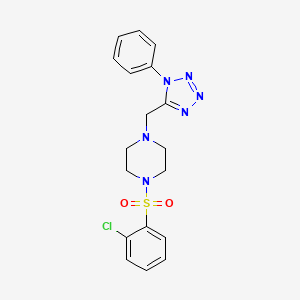 1-((2-chlorophenyl)sulfonyl)-4-((1-phenyl-1H-tetrazol-5-yl)methyl)piperazine
