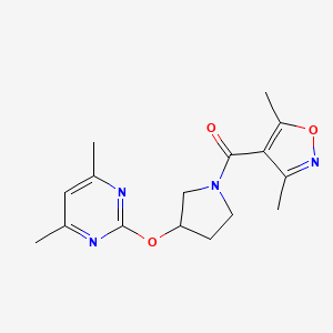 (3,5-Dimethylisoxazol-4-yl)(3-((4,6-dimethylpyrimidin-2-yl)oxy)pyrrolidin-1-yl)methanone