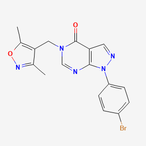 1-(4-bromophenyl)-5-[(3,5-dimethyl-1,2-oxazol-4-yl)methyl]-1,5-dihydro-4H-pyrazolo[3,4-d]pyrimidin-4-one