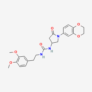 1-(1-(2,3-Dihydrobenzo[b][1,4]dioxin-6-yl)-5-oxopyrrolidin-3-yl)-3-(3,4-dimethoxyphenethyl)urea