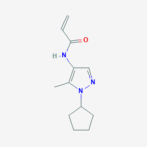 N-(1-Cyclopentyl-5-methylpyrazol-4-yl)prop-2-enamide