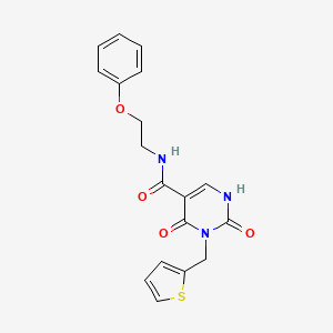 2,4-dioxo-N-(2-phenoxyethyl)-3-(thiophen-2-ylmethyl)-1,2,3,4-tetrahydropyrimidine-5-carboxamide
