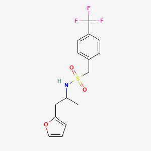 molecular formula C15H16F3NO3S B2440911 N-[1-(furan-2-yl)propan-2-yl]-1-[4-(trifluoromethyl)phenyl]methanesulfonamide CAS No. 1396749-76-0