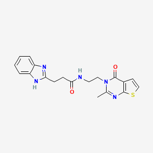 3-(1H-benzo[d]imidazol-2-yl)-N-(2-(2-methyl-4-oxothieno[2,3-d]pyrimidin-3(4H)-yl)ethyl)propanamide