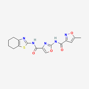 5-methyl-N-(4-((4,5,6,7-tetrahydrobenzo[d]thiazol-2-yl)carbamoyl)oxazol-2-yl)isoxazole-3-carboxamide