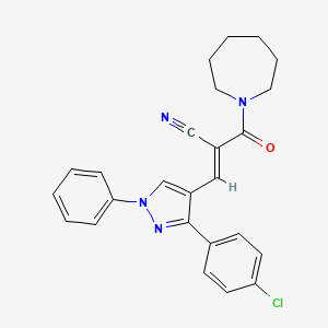2-(Azepane-1-carbonyl)-3-(3-(4-chlorophenyl)-1-phenyl-1H-pyrazol-4-yl)acrylonitrile