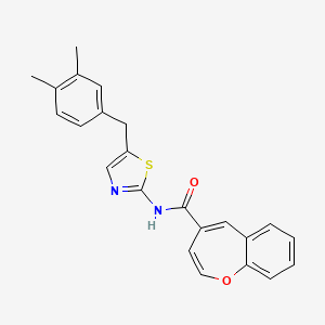 molecular formula C23H20N2O2S B2440925 N-{5-[(3,4-DIMETHYLPHENYL)METHYL]-1,3-THIAZOL-2-YL}-1-BENZOXEPINE-4-CARBOXAMIDE CAS No. 950284-57-8