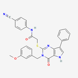 N-(4-cyanophenyl)-2-({3-[(3-methoxyphenyl)methyl]-4-oxo-7-phenyl-3H,4H,5H-pyrrolo[3,2-d]pyrimidin-2-yl}sulfanyl)acetamide