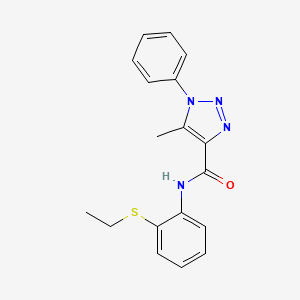 molecular formula C18H18N4OS B2440937 N-[2-(ethylsulfanyl)phenyl]-5-methyl-1-phenyl-1H-1,2,3-triazole-4-carboxamide CAS No. 890645-71-3